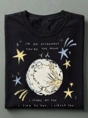 I'm An Astronaut You're The Moon Graphic Black T-Shirt
